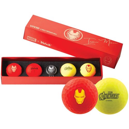 Volvik Marvel Ironman Golf Balls w/Ball Marker - 4 Pack