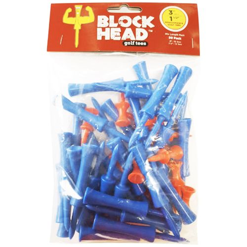 Block Head Tees - 50pc Combo Pack - 3" (35) & 1 1/2" (15)